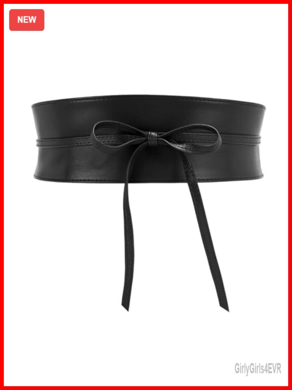 Faux Leather Obi Waist Belt Wide Wrap Self Tie Bowknot for Dress
